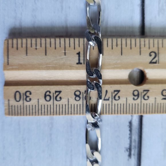 MONET Vintage Chunky Silver Tone Necklace 30-inch Bold Figaro Chunky Chain - Picture 9 of 10